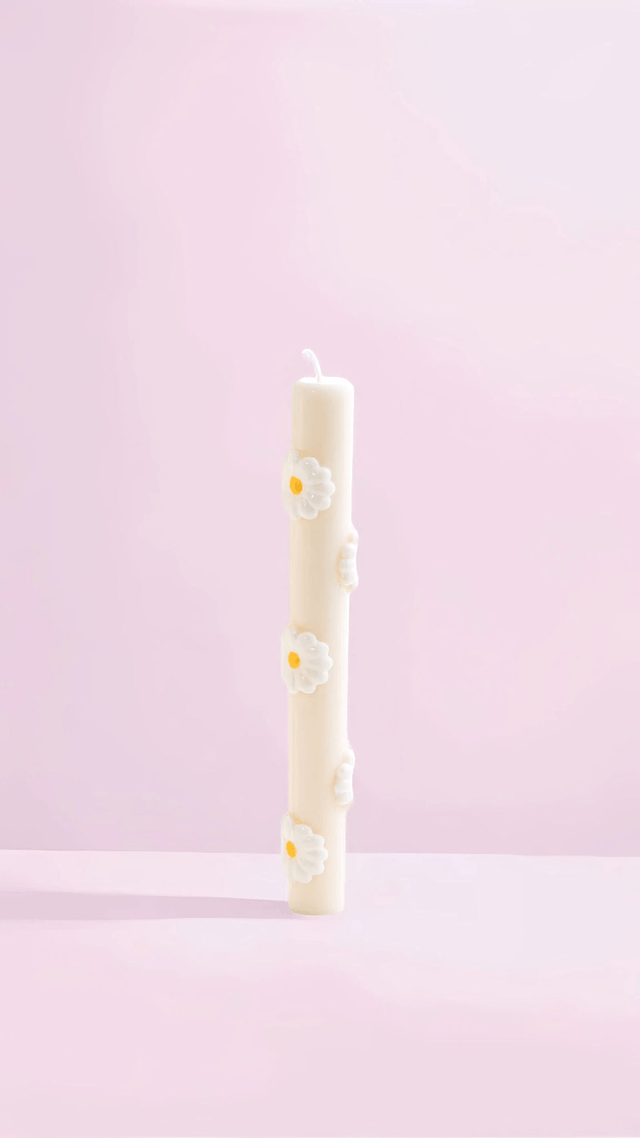 TheDEIJI No.2 – 3D Daisy Taper Candle | Handcrafted Floral Statement Decor