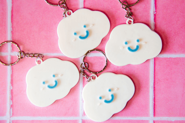 Smile Face Cloud Keyring -TheKUMO