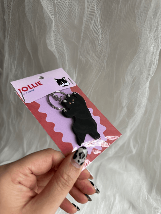 TheOLLIE 3.0 – Black Cat Keychain | Cute Handmade Animal Charm