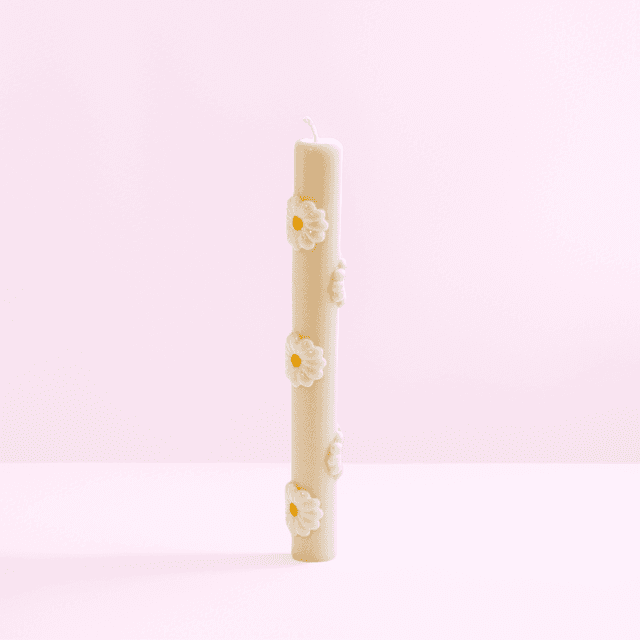 TheDEIJI No.2 – 3D Daisy Taper Candle | Handcrafted Floral Statement Decor