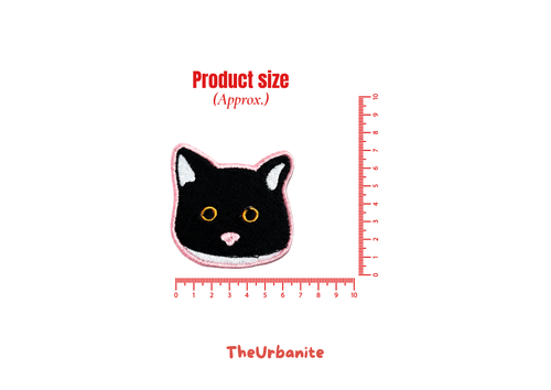 Black & White Cat Iron-On Patch