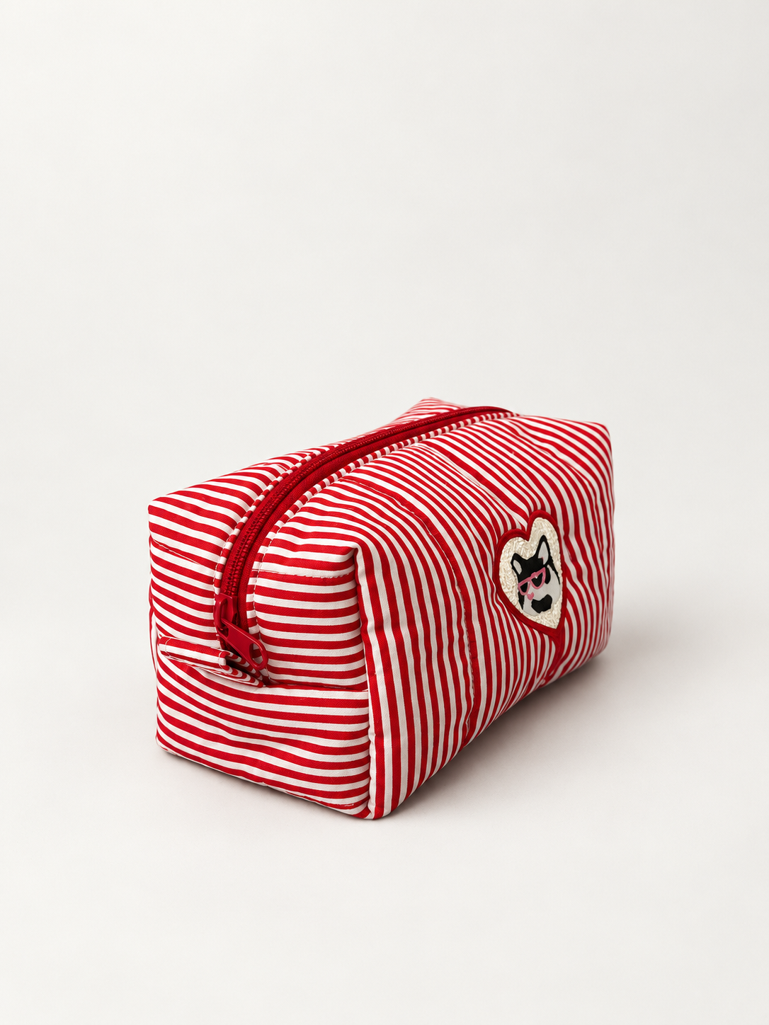 Three quarter view of Cool Cat makeup bag